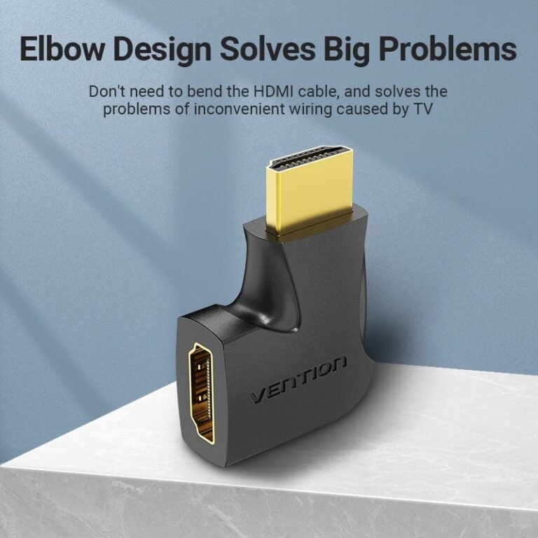 Vention HDMI 90 Degree Male to Female Vertical Flat Adapter Black - Image 3