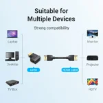 Vention HDMI 90 Degree Male to Female Vertical Flat Adapter Black - Image 5