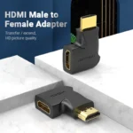 Vention HDMI 90 Degree Male to Female Vertical Flat Adapter Black - Image 2