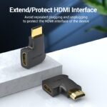 Vention HDMI 90 Degree Male to Female Vertical Flat Adapter Black - Image 4