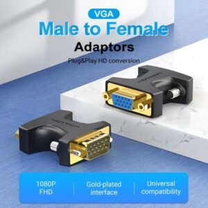 Vention VGA Male to Female Adapter Black - Image 2