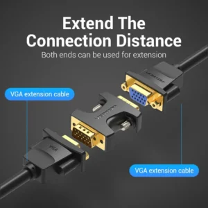 Vention VGA Male to Male Adapter Black - Image 3